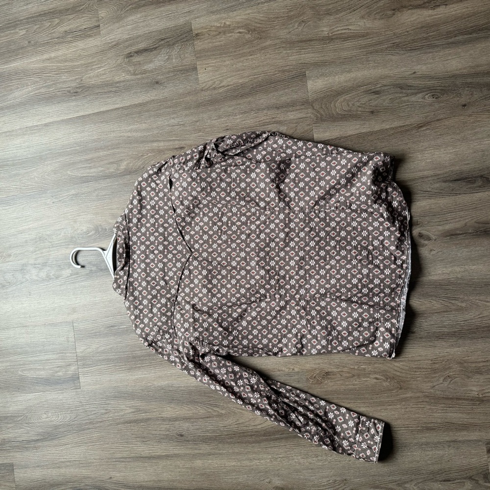 Pathfinder Brown Geometric Button Down Shirt - image 4